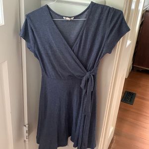 dark blue tie dress